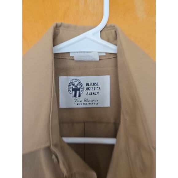 VTG U.S. Marine Corps Men Shirt 14.5 32 Khaki Poly Wool Blend 2122 Army Military - Picture 2 of 7